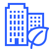 Buildings with a leaf icon